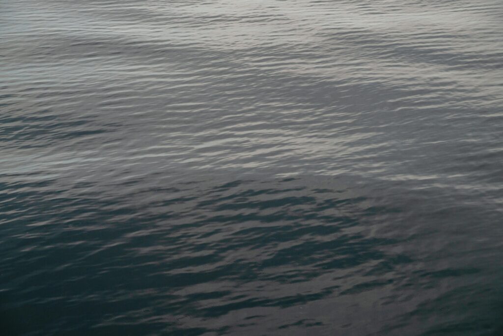 A serene view of rippling ocean water under soft twilight hues, showcasing nature's calm beauty.